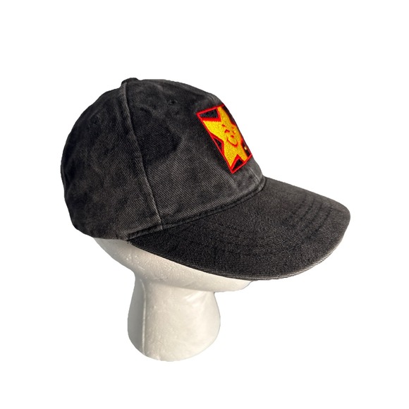 Vintage Hardees Hat Cap Snap Back Black Base Ball Dad Work Employee 100% Cotton - Picture 2 of 9